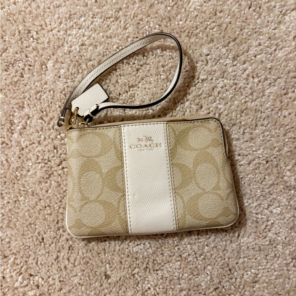 Coach Beige Wristlet